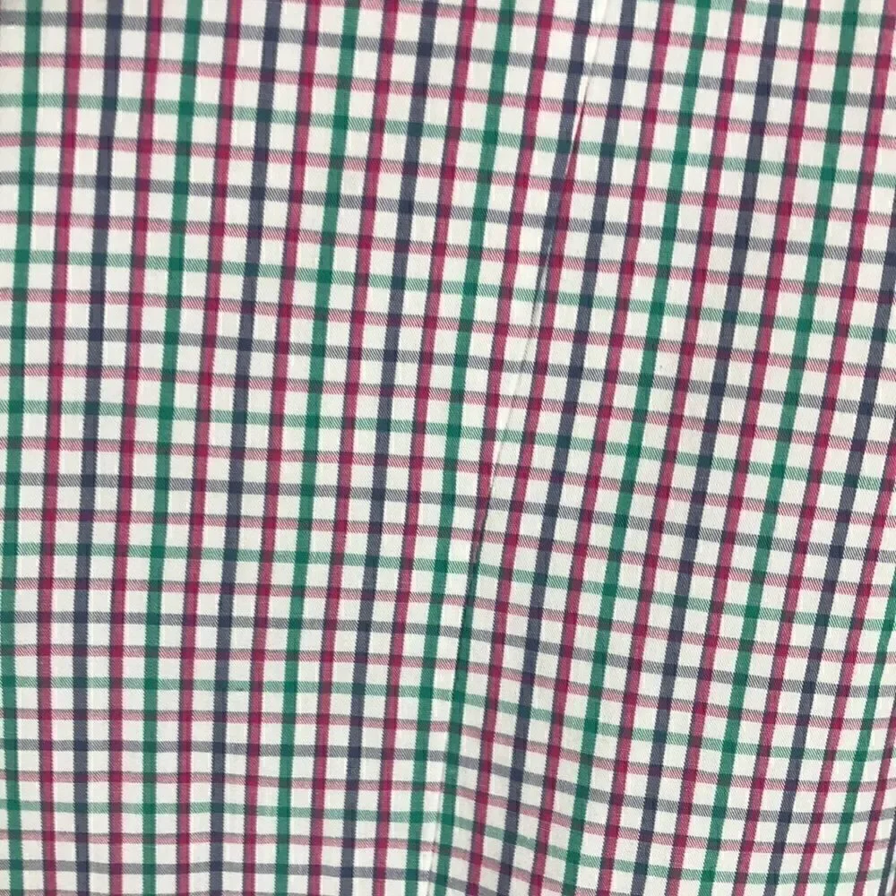 Pendleton Button Down Long Sleeve cotton Shirt Green blue pink white cuffs Sz 6